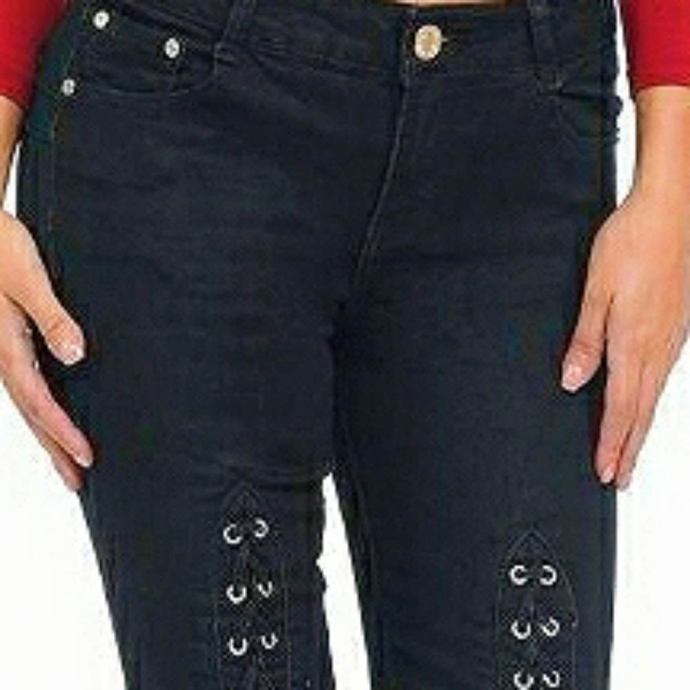 Mitzi Michel Eyelet Butt-lift Push-up Skinny Jeans